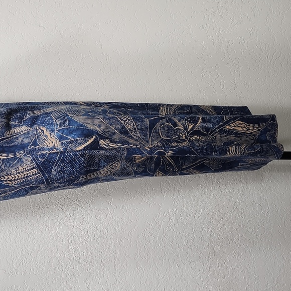 Ralph Lauren Blue w/Tan Floral & Tribal Design Scarf Neck Bodycon Dress Sz. M - Picture 10 of 13